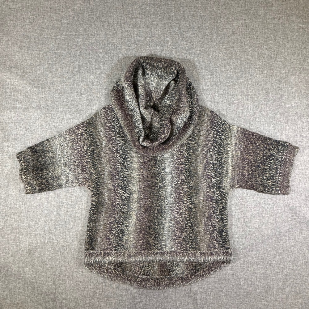 Workshop Andrea Jovine Cowl Neck Sweater Womens L Brown Ombre Boho Chunky Knit